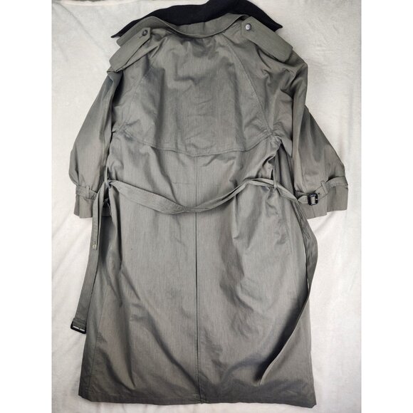 Men’s London Fog Double Breasted Trench-Coat 42 Reg Gray w Zip Out Lining - Picture 12 of 16